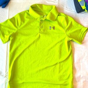 Youth large under armor polo fluorescent green